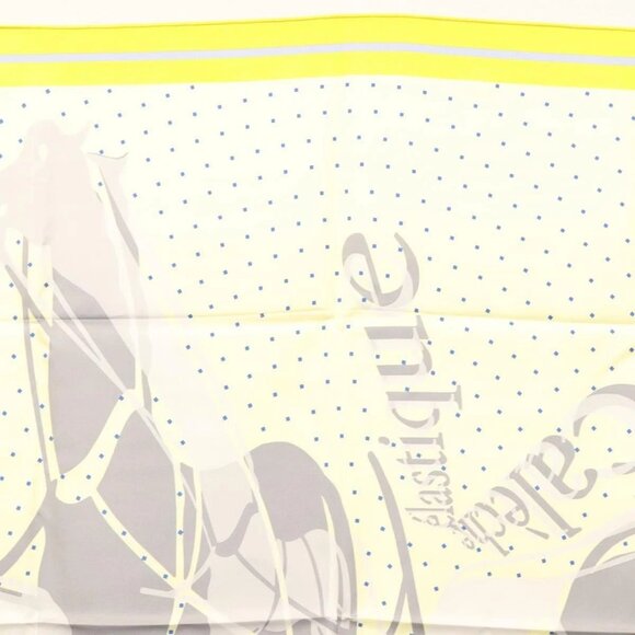 HERMES Carre 90 Scarf ""CALECHE ELASTIQUE "" Silk Yellow Auth - Picture 4 of 16